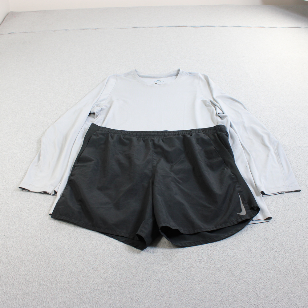 Nike Dri-FIT Running Shorts Shirt Womans Large Black 6.5" Inseam Quick Dry Gym